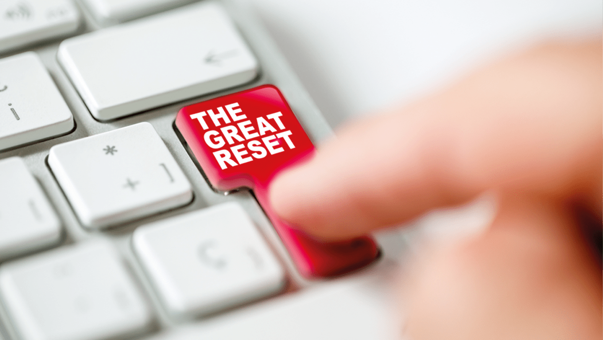Red Keyboard button with finger pressed onto it